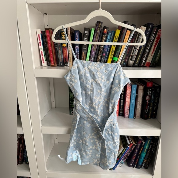 Zara Dresses & Skirts - Zara blue white floral linen cotton blend belted y2k retro vintage mini dress